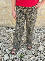 Risen Leopard Barrel Jeans