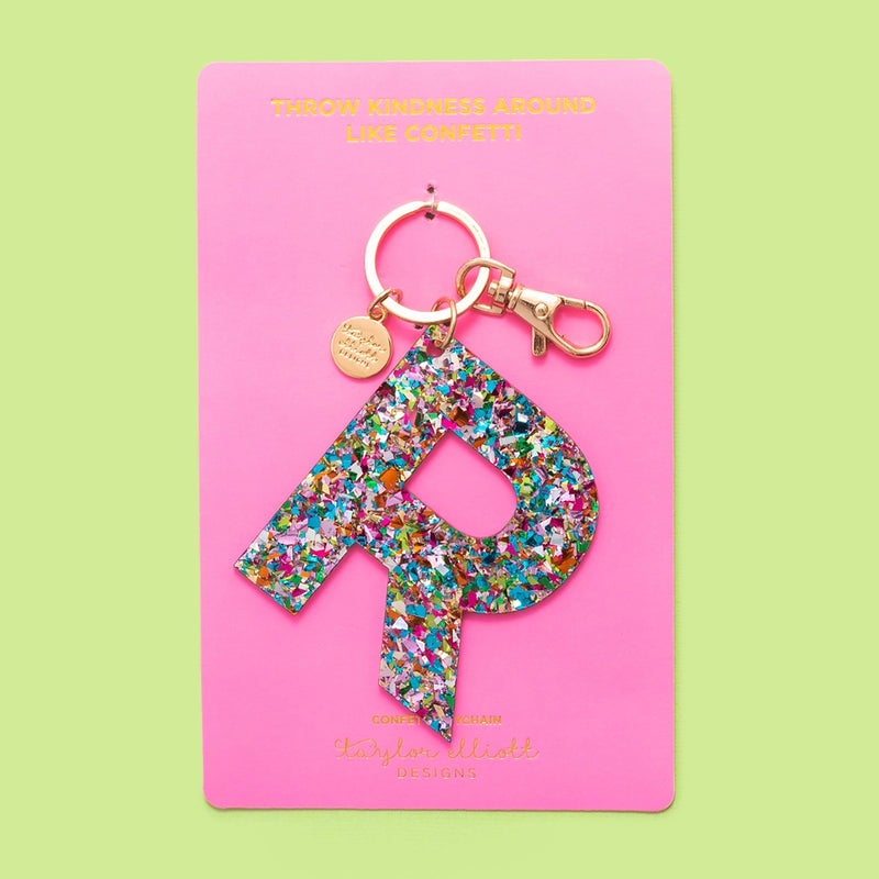 Confetti Letter  Keychain
