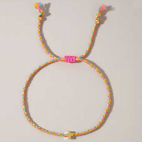 Cross 18k Corded Charm Bracelet