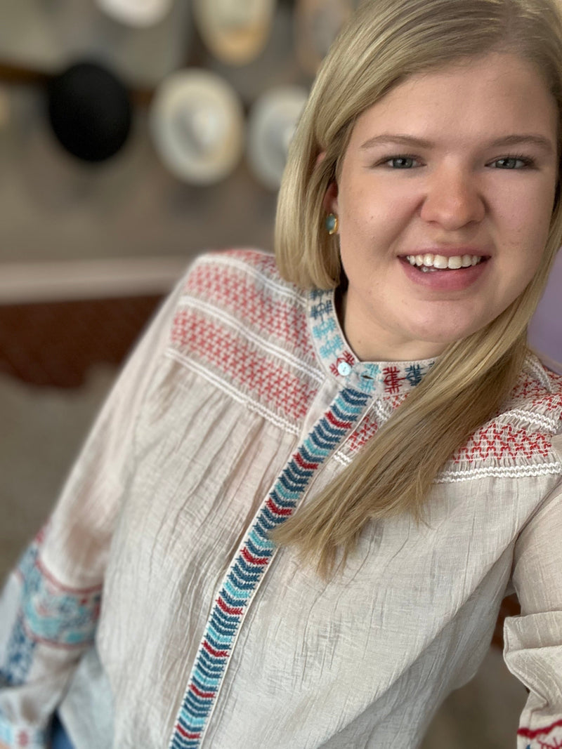 Another Love Makenna Embroidery Top