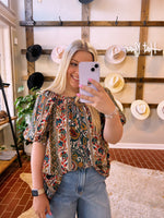 Emerald Paisley Top