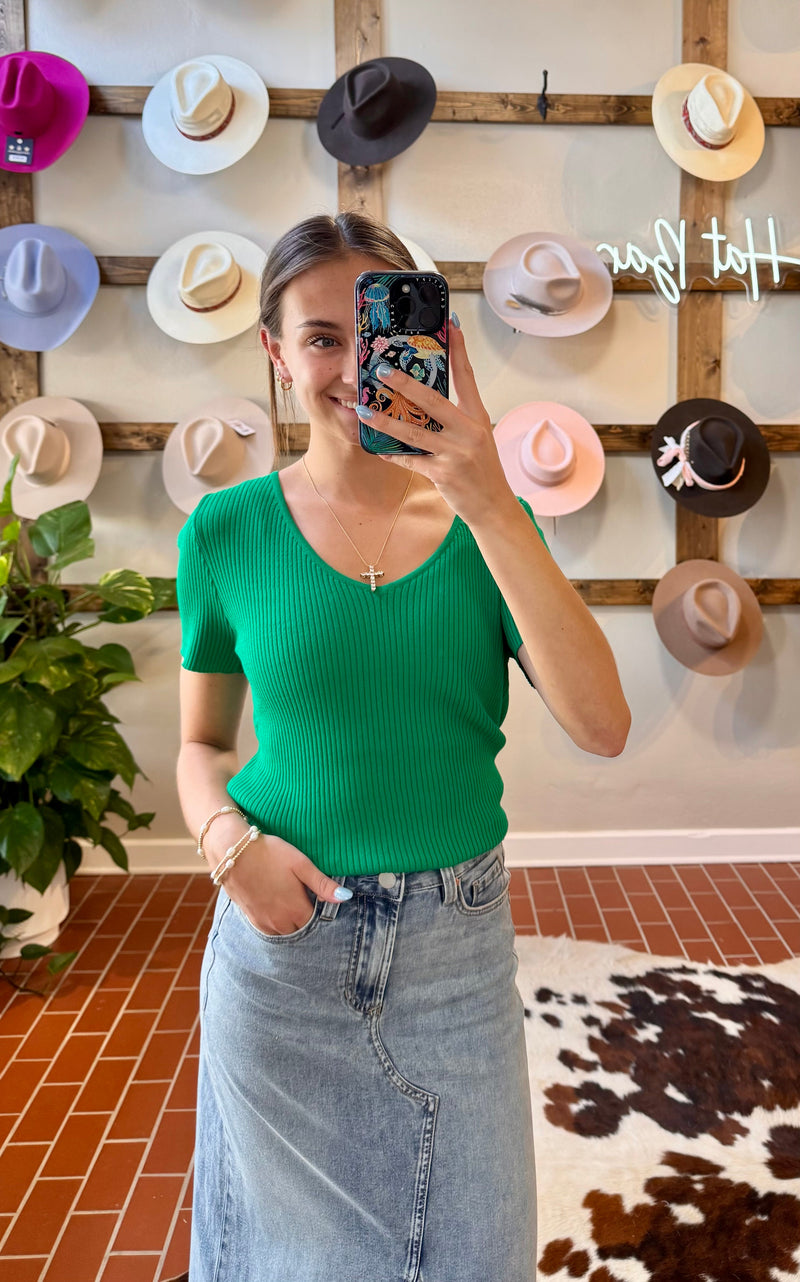 Another Love Rhiannon Top Peacock Green