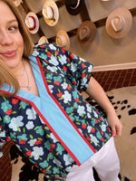 Navy Love Top