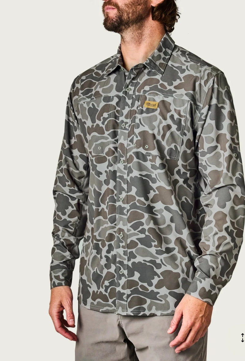 Marsh Wear Lenwood Dark Green Mallard Camo Shirt