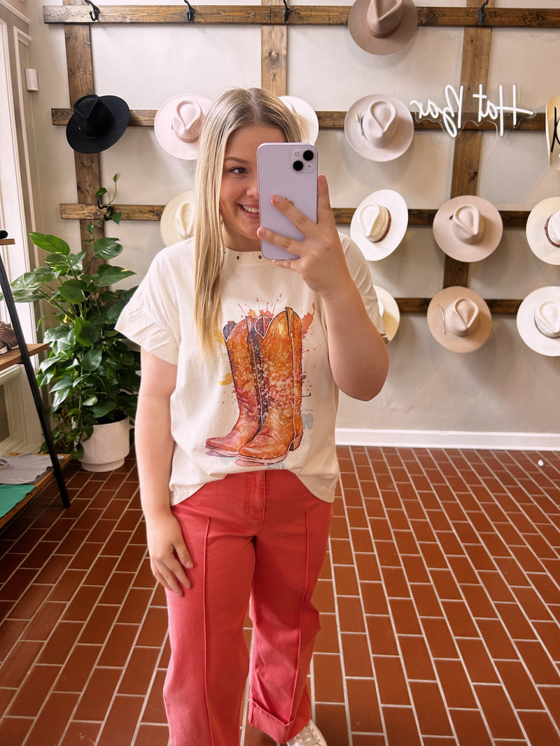 Splatter Boots Hi-LO Tee