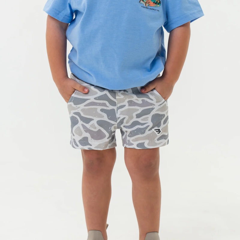 Burlebo Youth Athletic Shorts White Camo