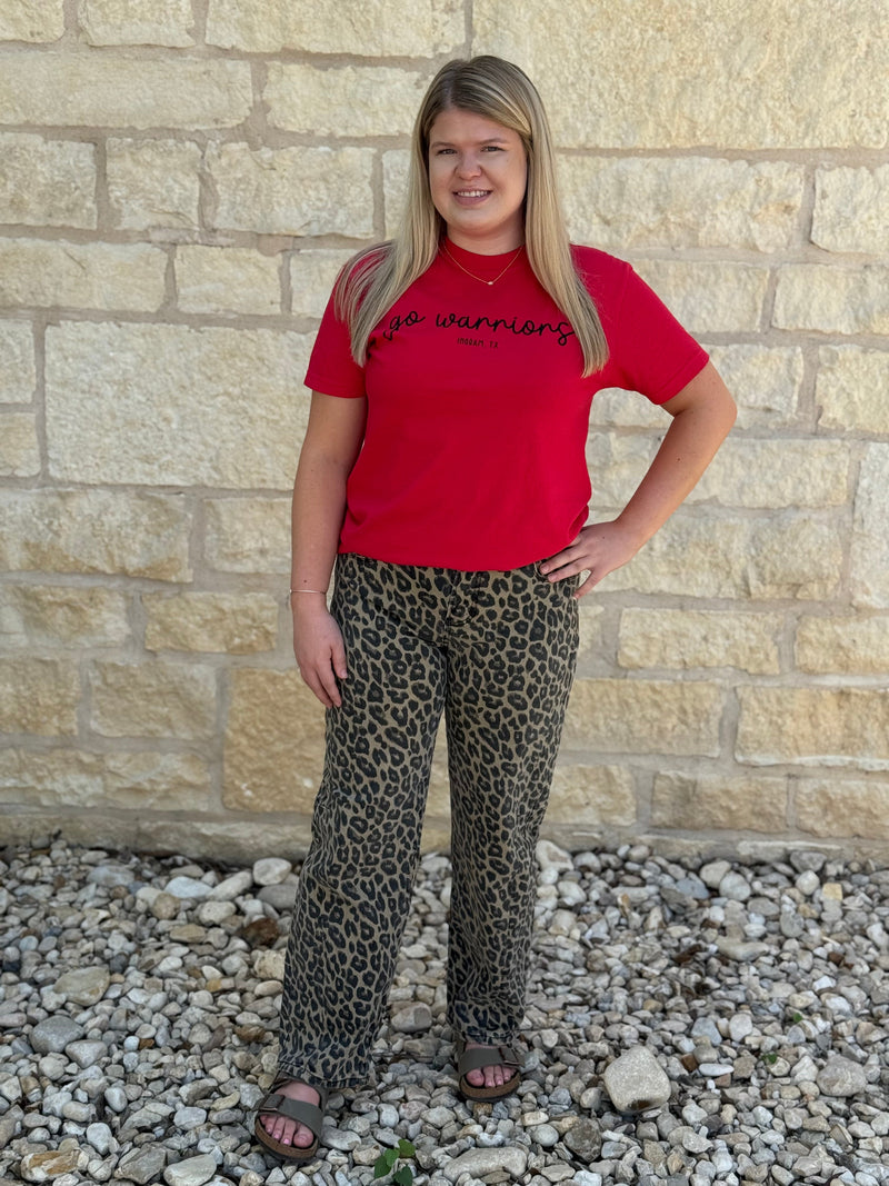 Risen Leopard Barrel Jeans