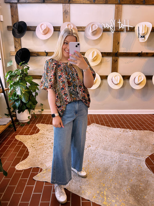Emerald Paisley Top