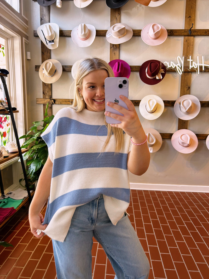 Denim Off White Sweater Top