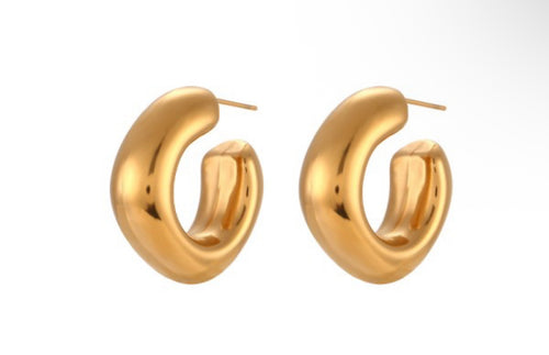 18k Bubble Square Huggie Hoops