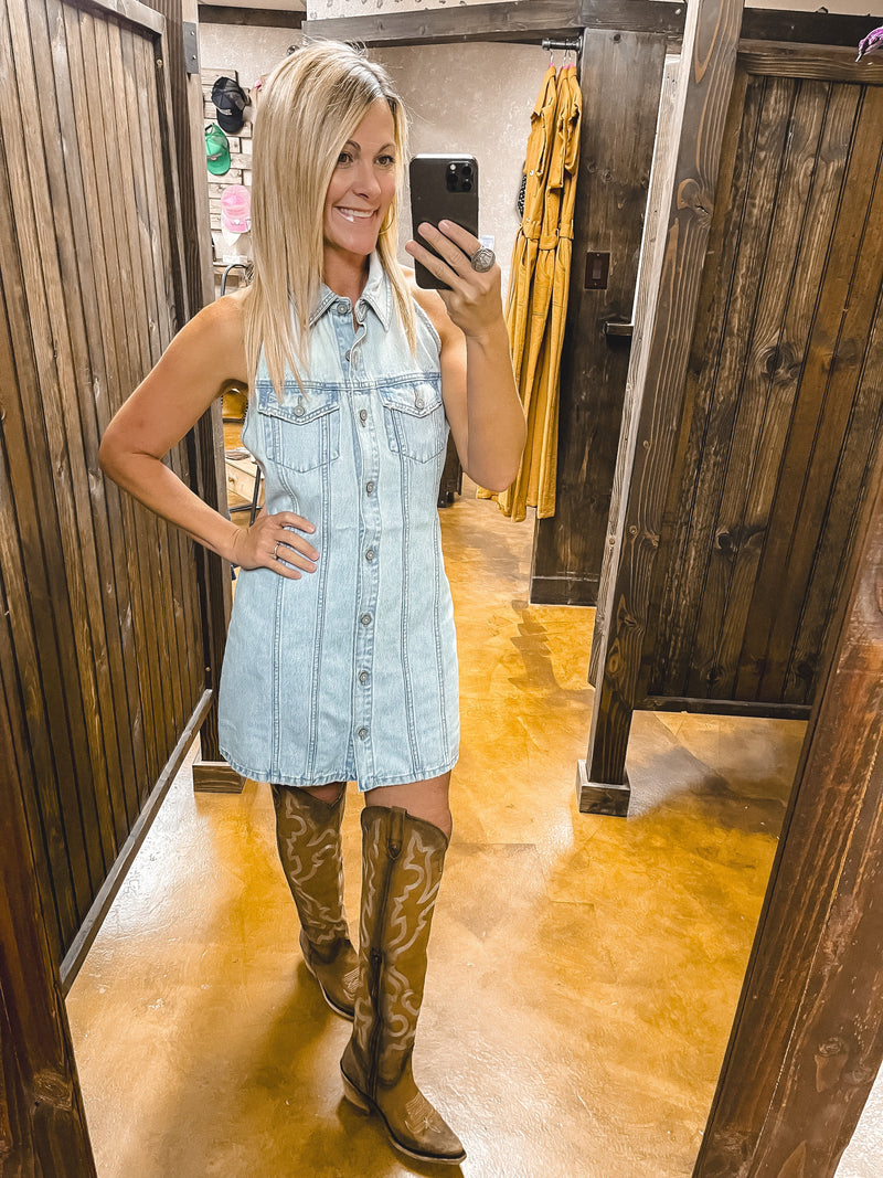 Rodeo Denim Halter Dress