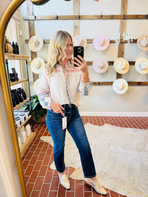 Another Love Makenna Embroidery Top