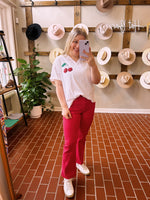 Cherries Split Neck Tee