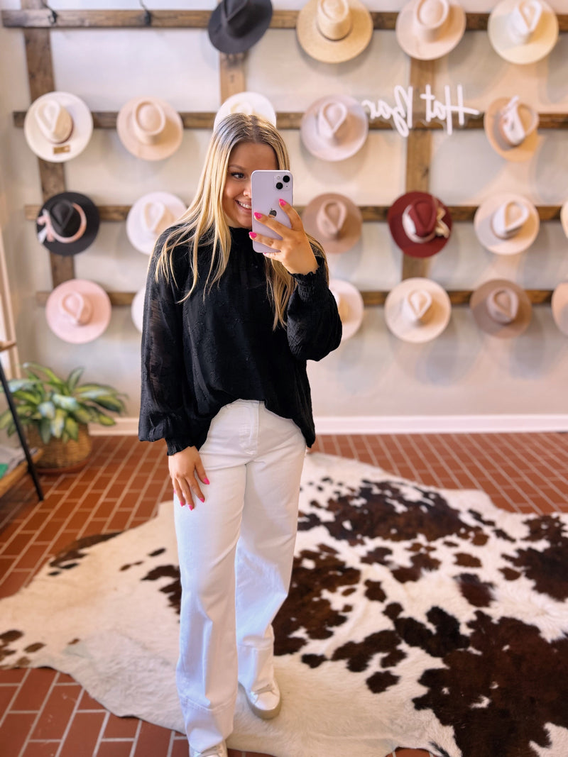Floral Mockneck Top