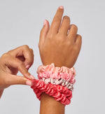 Kitsch Cherry Blossom Ruched Satin Scrunchies 5pc Set
