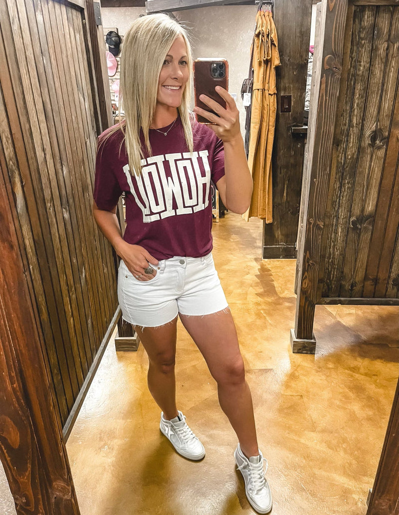 Howdy Maroon Tee