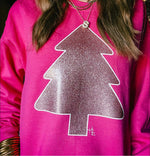 Pink Glitter Tree Sweatshirt
