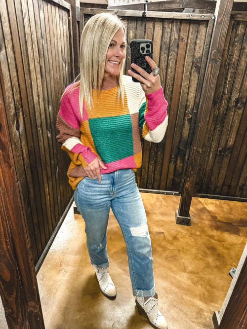 Jackie Color Block Sweater