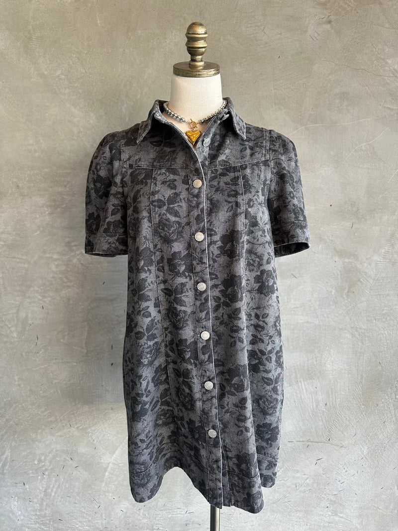 Floral Denim Dress