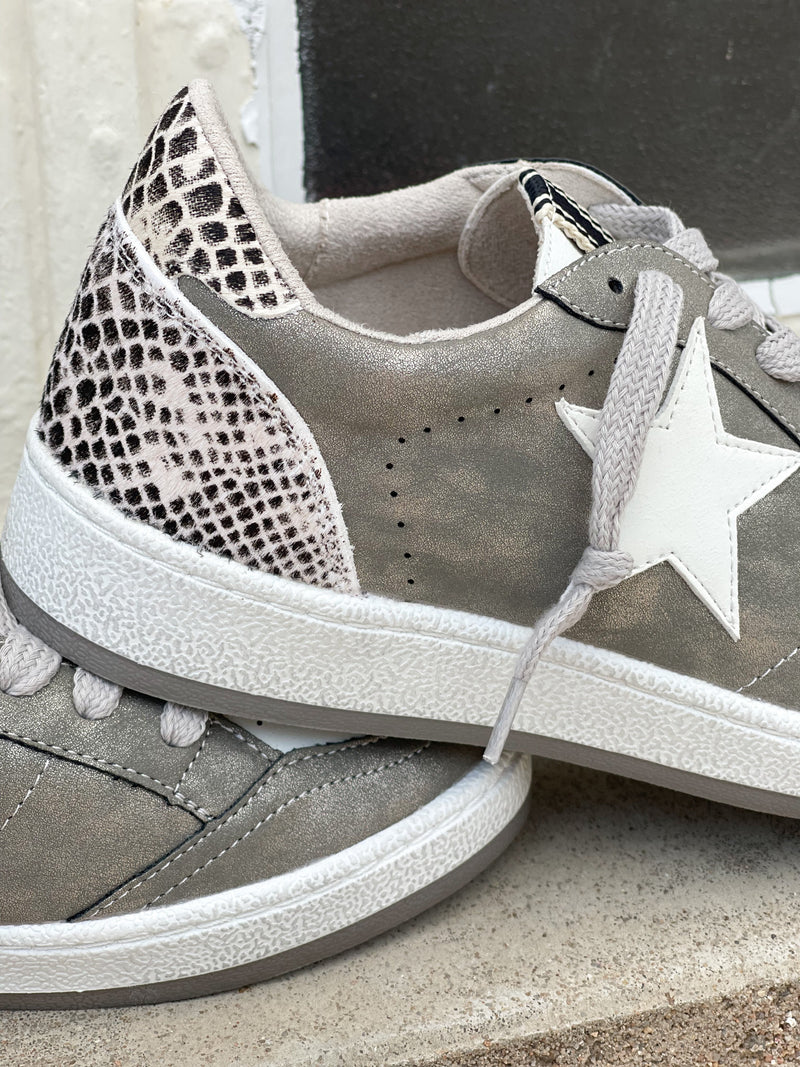 Paz Pewter Snake Sneaker