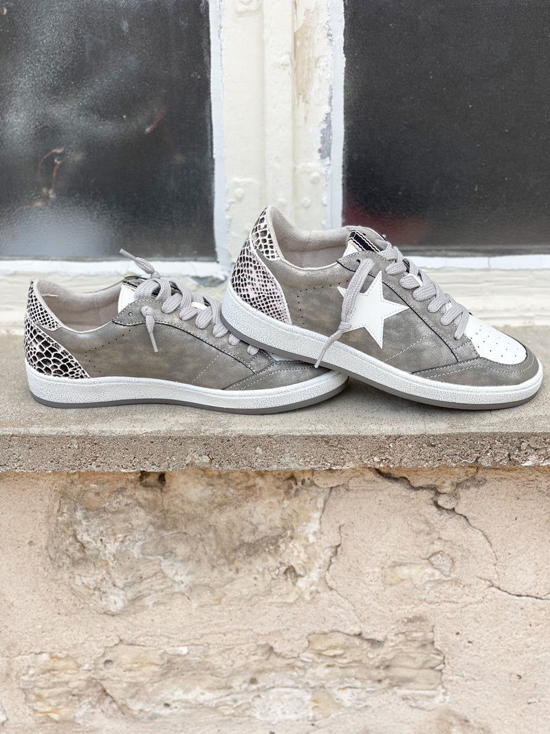 Paz Pewter Snake Sneaker