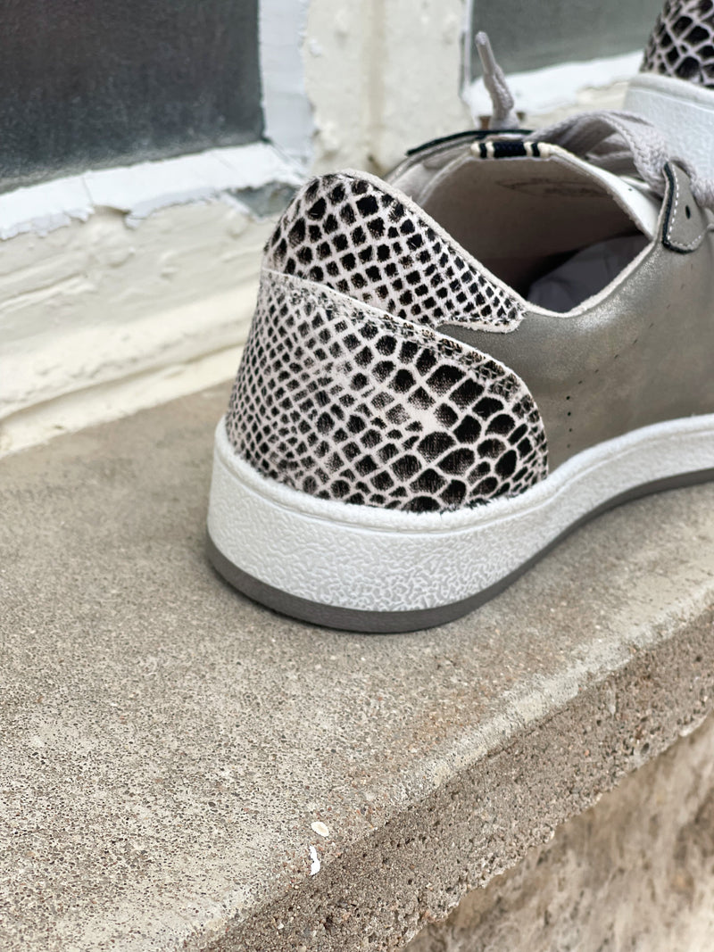 Paz Pewter Snake Sneaker
