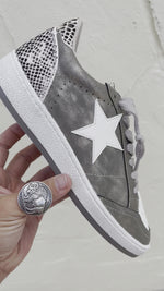 Paz Pewter Snake Sneaker