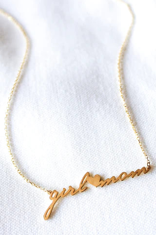 Girl Mom/Boy Mom Script Necklace