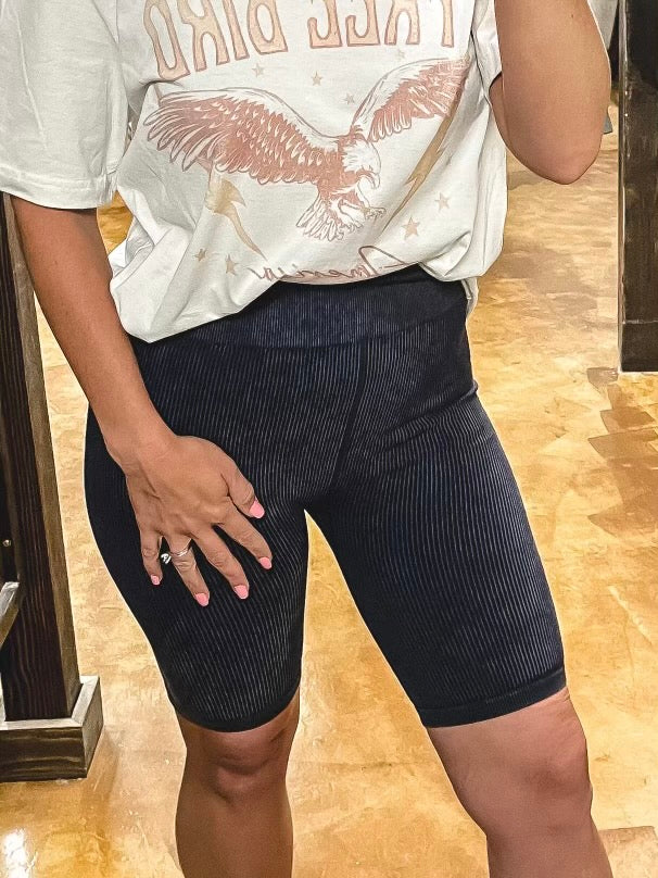 Kyla Ribbed Biker Shorts