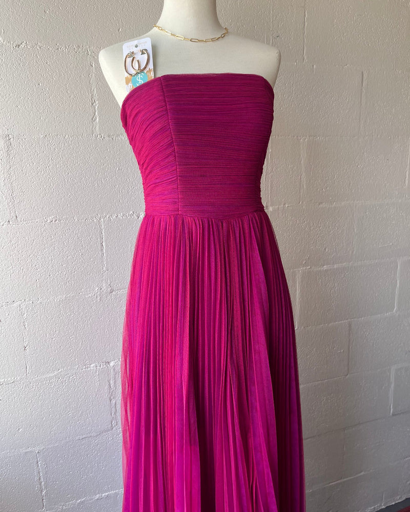 Parker Tulle Magenta Dress