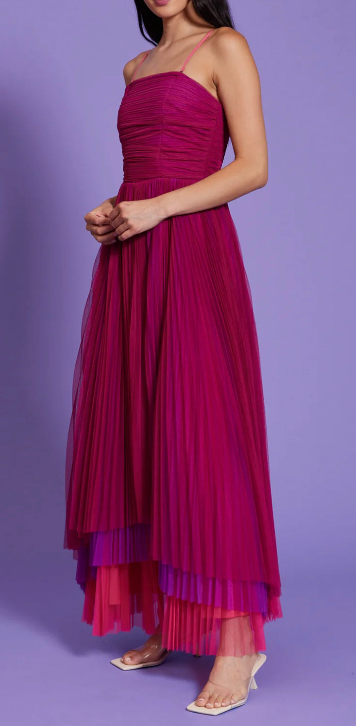 Parker Tulle Magenta Dress