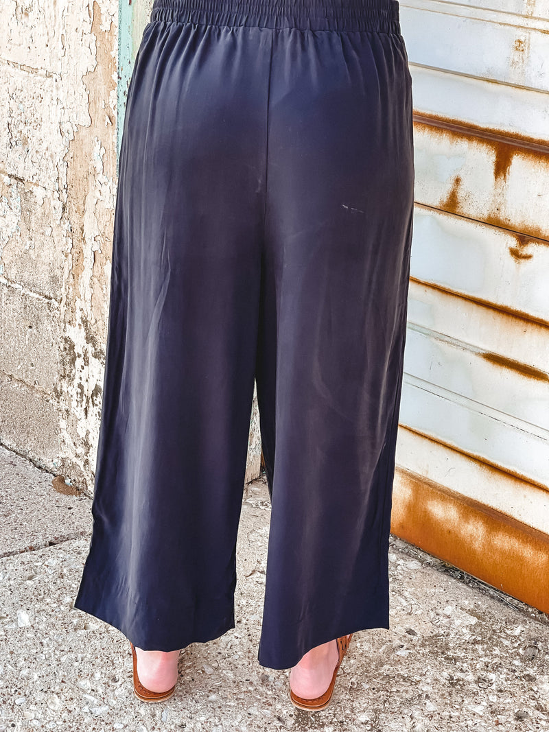 Black Palazzo Capri Pants