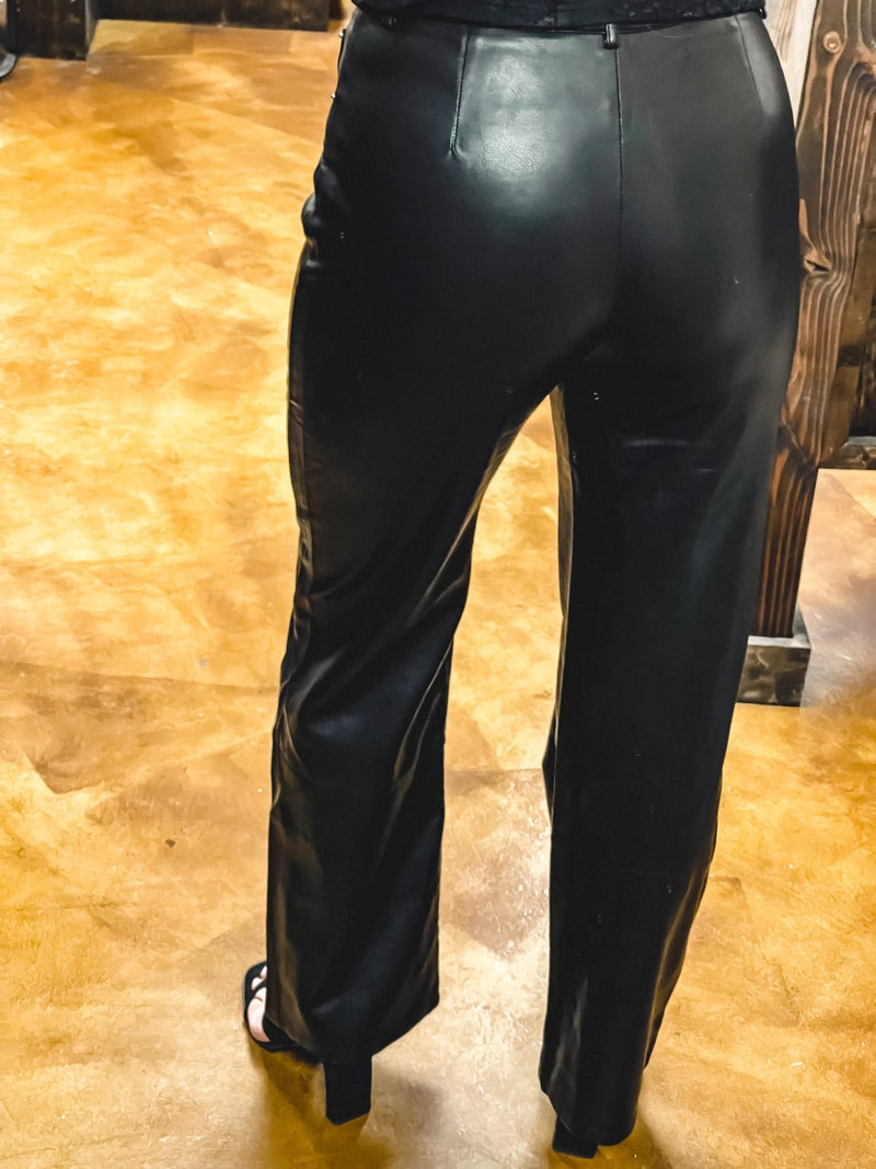 Adler Faux Leather Black pant