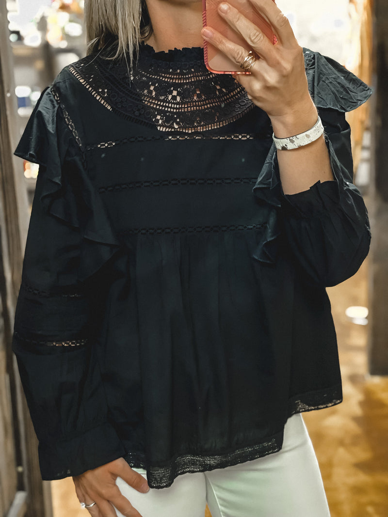 Catrina Black Lace Top