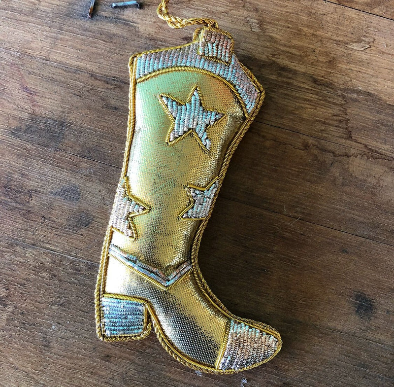 Western Boot Christmas Ornament