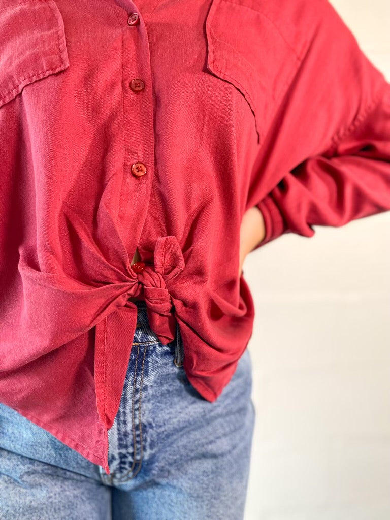 Dear John Maroon Arianna Top
