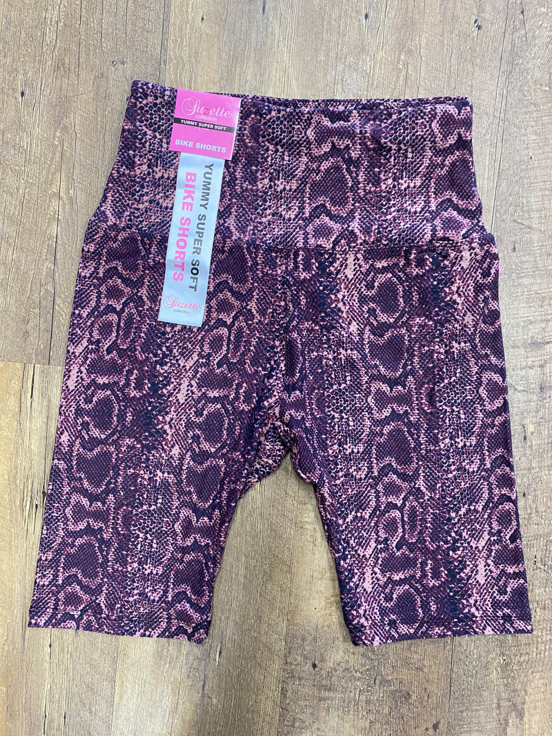Emily Snake Print Biker Shorts