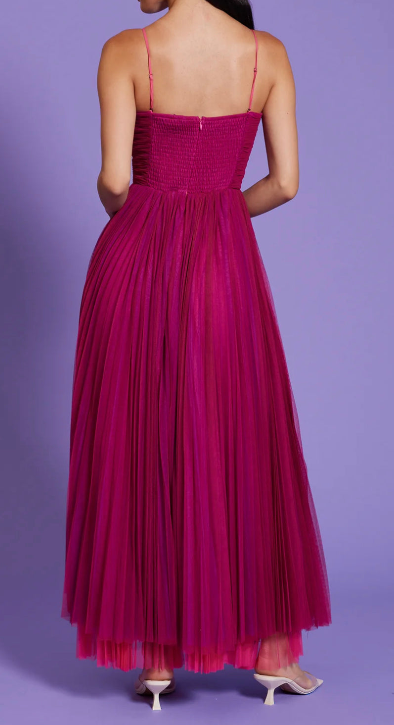 Parker Tulle Magenta Dress