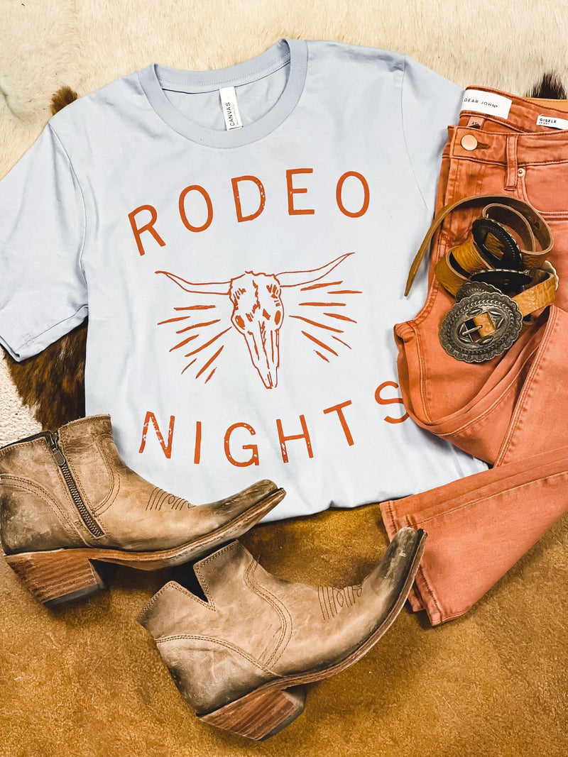 Rodeo Nights Baby Blue Tee