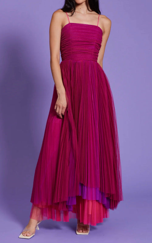 Parker Tulle Magenta Dress