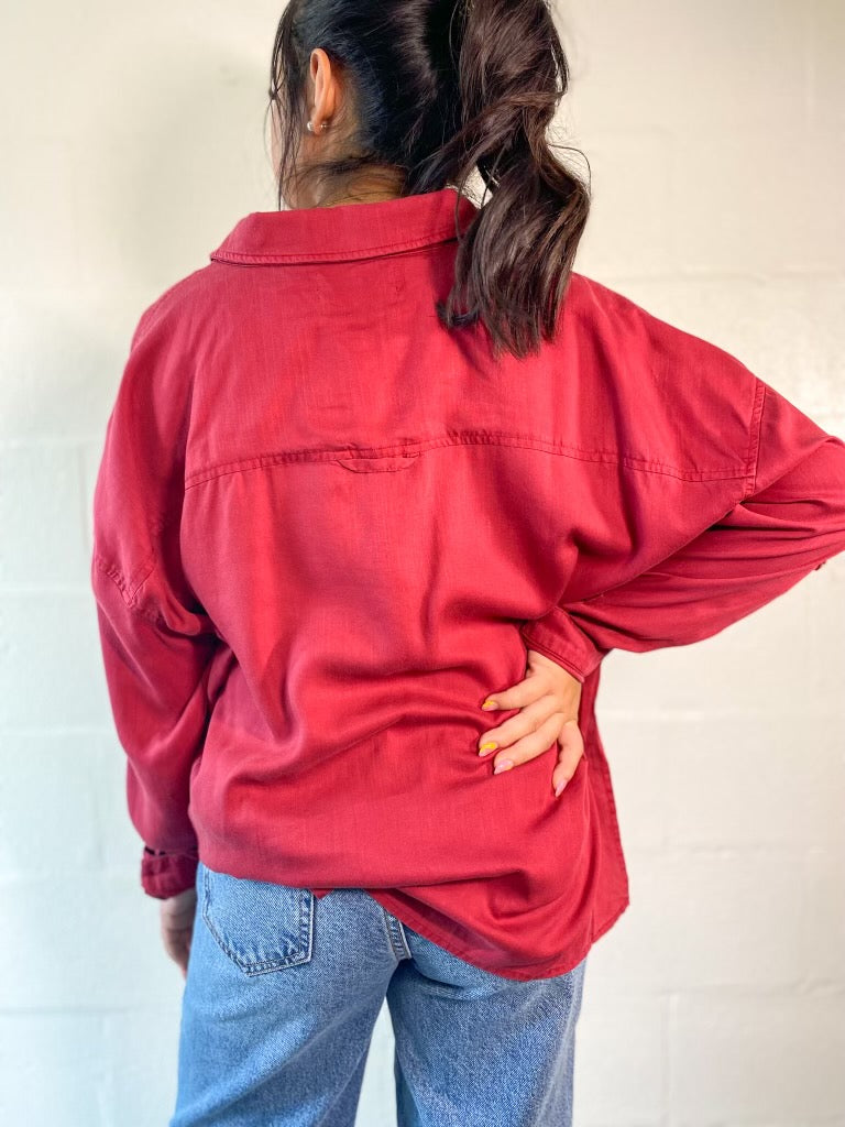 Dear John Maroon Arianna Top
