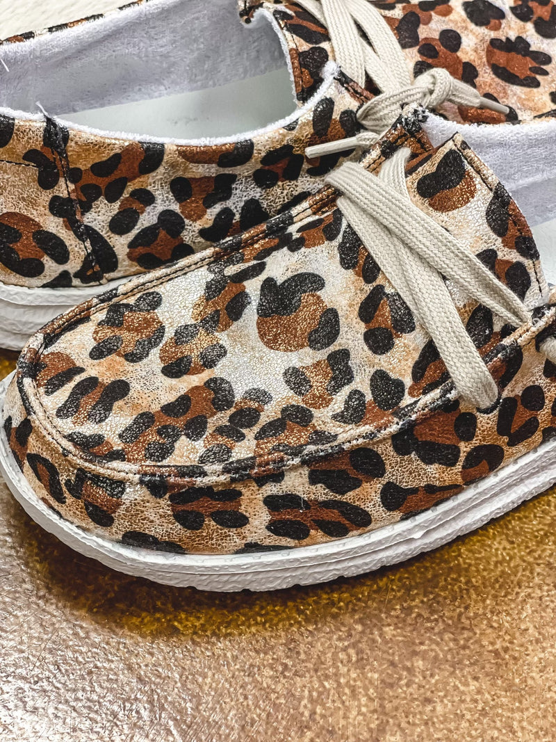 Anya Metallic Tan Leopard Slide