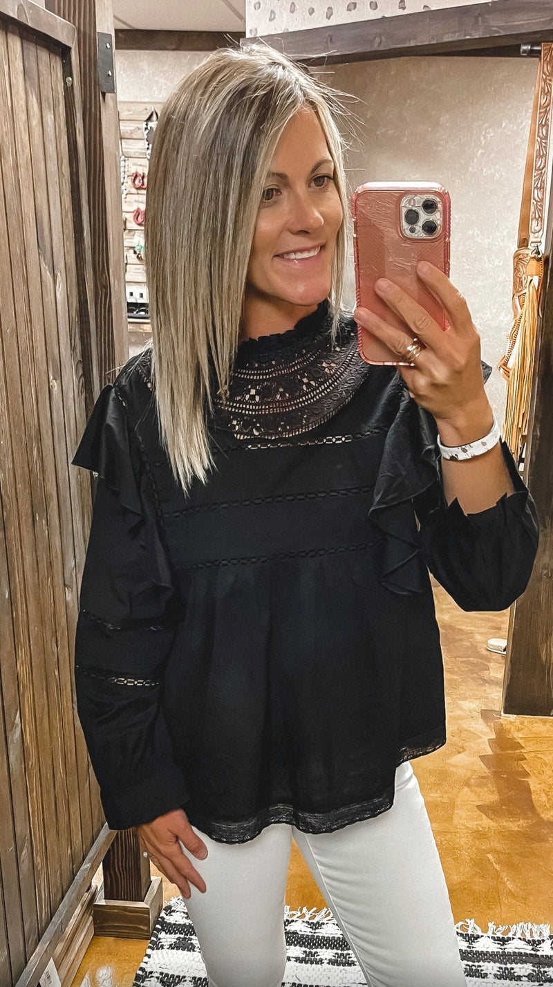 Catrina Black Lace Top