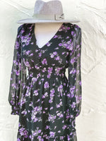 Lucy Paris Garner Black Floral Dress