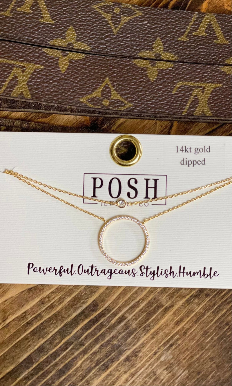 Posh Rhinestone Circle Necklace