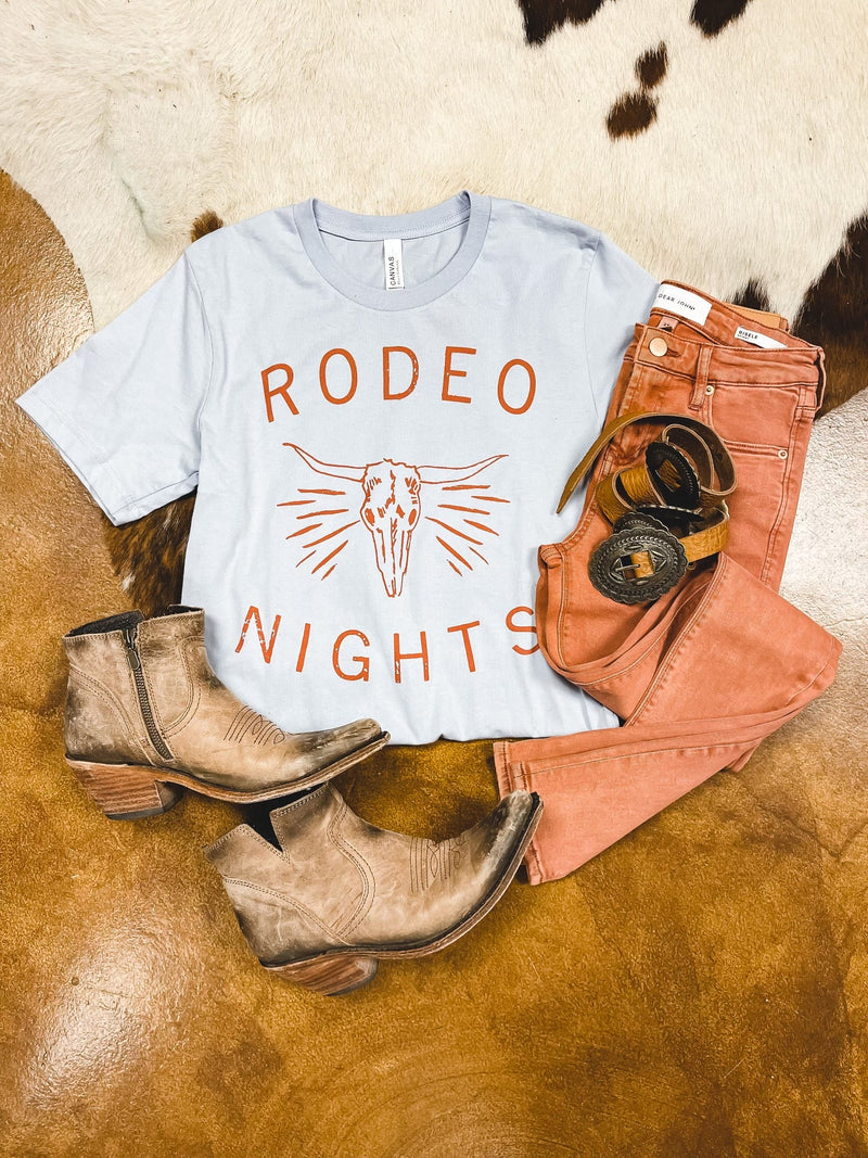 Rodeo Nights Baby Blue Tee
