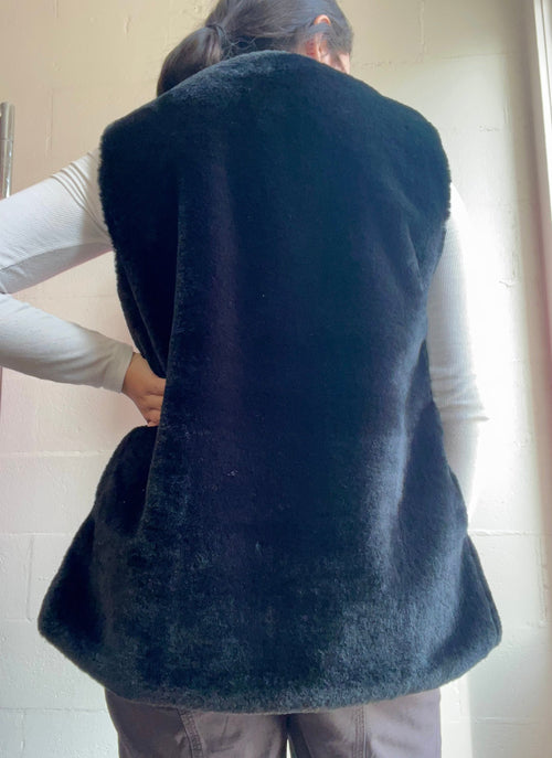 Calandra Black Faux Fur Vest
