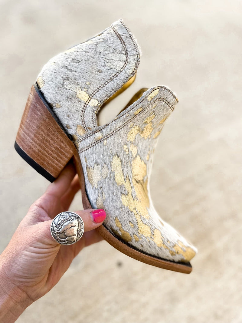 Ariat Dixon Haircalf Metallic White Boot