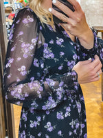 Lucy Paris Garner Black Floral Dress