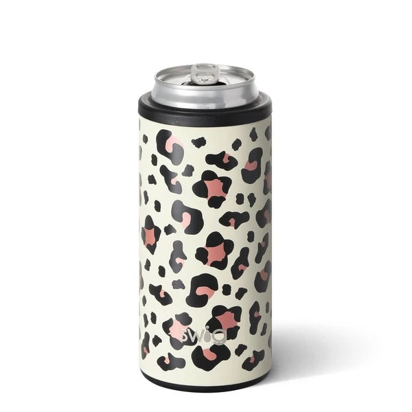 Skinny Can Cooler 12 oz Luxy Leopard